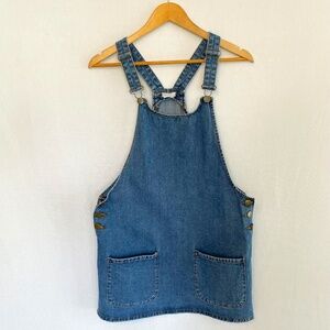 COOPERATIVE Urban Outfitters Womens Medium Denim Jean Front Pocket Overall Dress